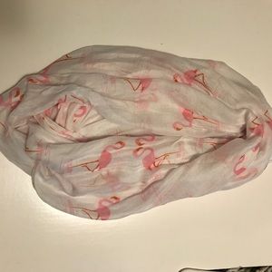 Gauzzy flamingo infinity scarf